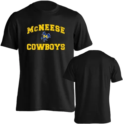Vista 21 de Sport Your Gear NCAA Camiseta de manga corta retro con licencia oficial de aspecto desgastado para el día del juego, camiseta de espíritu deportivo