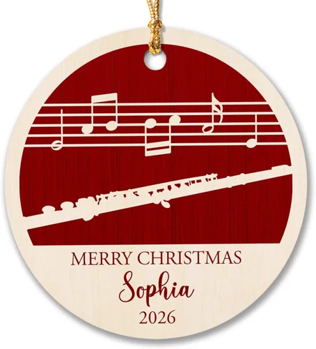 Vista 17 de Adorno de Navidad de instrumento musical de acordeón, nombre personalizado y adorno de año para acordeonista, regalo de profesor de música