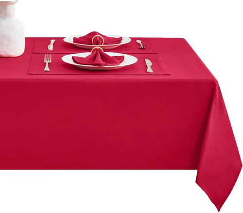 Vista 9 de Mantel redondo de poliéster resistente al agua y las manchas, lavable, mantel de tela para mesa de cocina y comedor