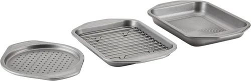 Vista 10 de Circulon Total Bakeware - Juego de horno tostador antiadherente y sartén personal para pizza, 4 piezas