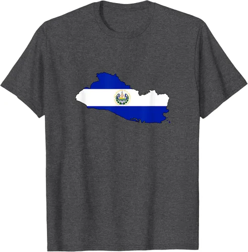 Vista 22 de Camiseta de El Salvador Country Outline on Flag