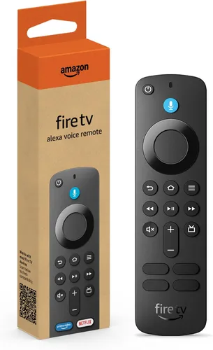Vista 2 de Control remoto por voz Alexa de Amazon Fire TV (modelo más reciente) con controles de TV. Requiere un dispositivo Fire TV compatible