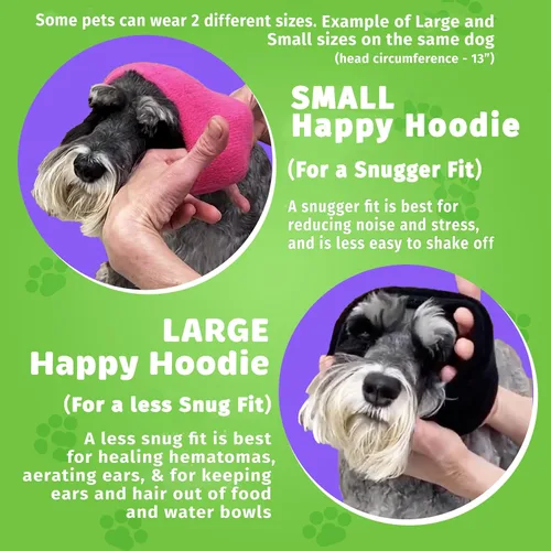 Vista 7 de Happy Hoodie The Original Dog & Cat Calming Band – Marca americana – Alivio de la Ansiedad/Protección de Ruido, Aseo, Thunder-Fireworks Paquete de 2