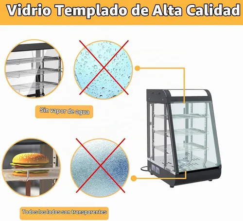 Vista 5 de Whalefall - Calentadores de alimentos de 3 niveles para encimera, 15 pulgadas, calor comercial para alimentos