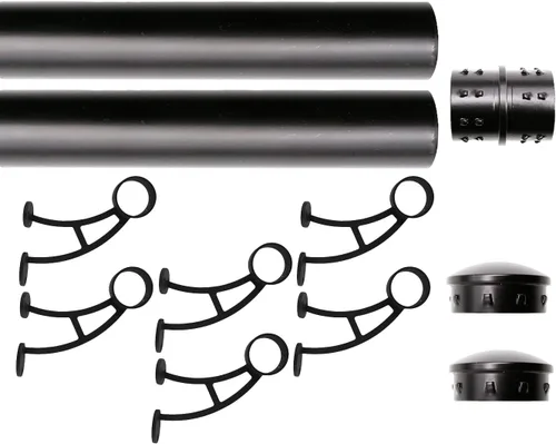 Vista 15 de Kit de riel de pie de montaje en barra sólida, tubo de acero inoxidable negro mate con conector interno, soporte de riel de pie de montaje en barra