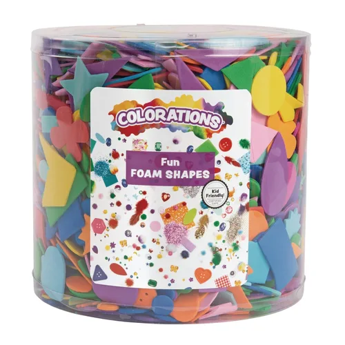 Vista 3 de Colorations Cubo de espuma divertida con formas de material multicolor para artes y manualidades para niños (1/2 libra)