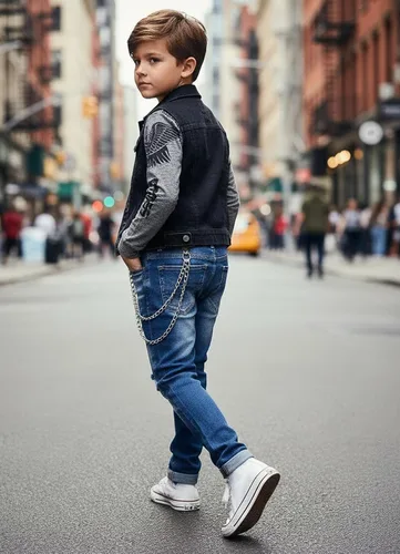 Vista 4 de Boy's Skinny Fit Ripped Destroyed Distressed Stretch Slim Jeans Pants