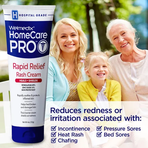 Vista 7 de Welmedix HomeCare PRO Crema de Alivio Rápido para Sarpullido en Pañal para Adultos – Crema de Barrera Hidratante Extra Gruesa para Incontinencia