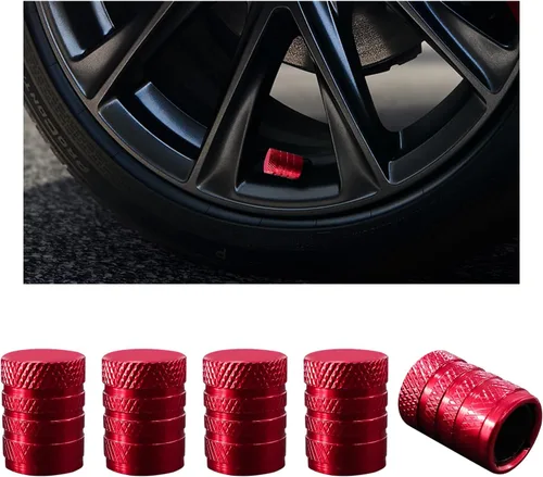 Vista 12 de Ziciner 5 piezas de tapas de vástago de válvula de neumático para automóvil, cubiertas de vástago de rueda de aluminio anodizado, tapas de aire