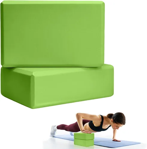 Vista 14 de 2 bloques de yoga, bloques de espuma de 9 x 6 x 3 pulgadas, accesorios de yoga para pilates, estiramiento y meditación, bloques de ejercicio ligeros