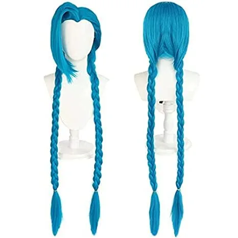Vista 2 de Conjunto completo de traje de cosplay de jinx con peluca (M)