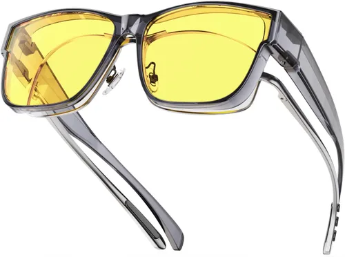 Vista 9 de Goiteia Lentes de conducción nocturna para hombres y mujeres, lentes polarizados de visión nocturna antirreflejos amarillos para conducir