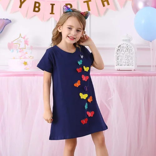 Vista 8 de VIKITA 2020 - Vestidos de verano para niña de manga corta 3-8 años