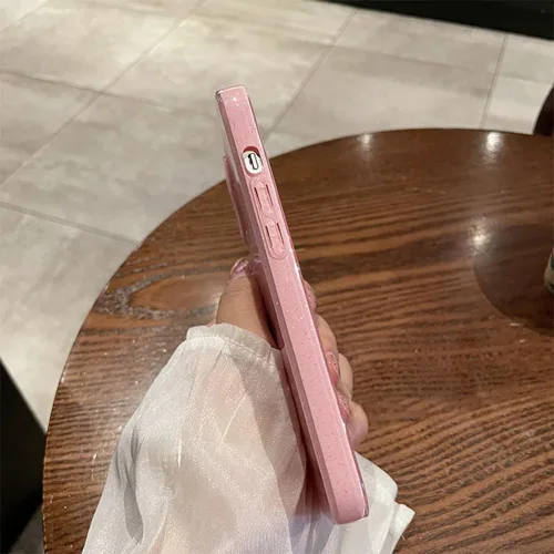 Vista 5 de Funda protectora para iPhone 13 con purpurina para mujeres y niñas, funda protectora suave y brillante para iPhone 13, color rosa