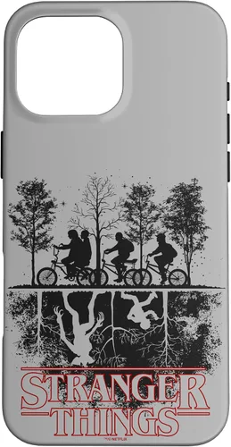 Vista 19 de Stranger Things Upside Down Hawkins Ride - Carcasa con logotipo para iPhone 17