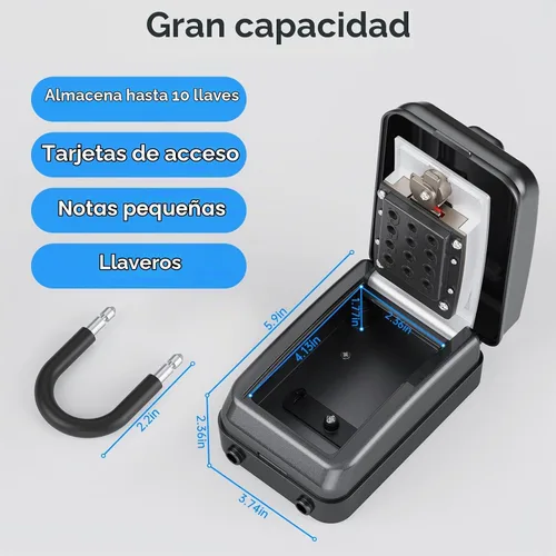 Vista 6 de Caja de Seguridad para Llaves MAILADA, Caja de Seguridad con Combinación de 12 Dígitos para Llaves, Código de Reposo, Gran Capacidad y Resistente a