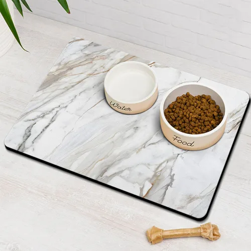 Vista 9 de Almohadillas de comida para perros para pisos absorbentes, alfombrilla de comida para gatos - Almohadillas de tazón de perro de secado rápido