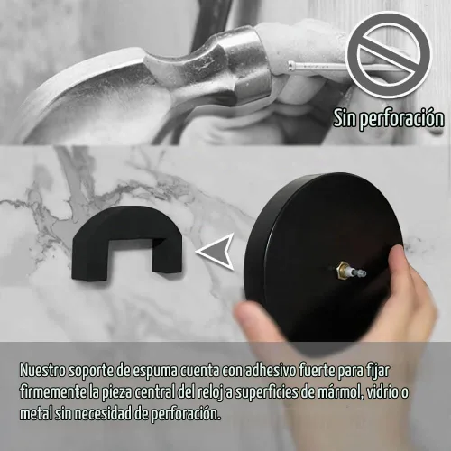 Vista 4 de Mintime Reloj de pared moderno sin marco, grande, 3D, números de espejo para decoración de oficina en casa