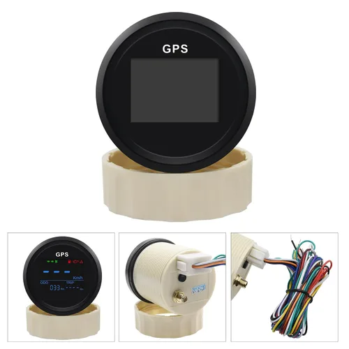 Vista 4 de Geloo Velocímetro digital GPS de 52 mm 2" MPH, impermeable, ajustable, para auto, barco, motocicleta, con antena GPS, protección antiempañamiento