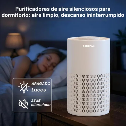 Vista 6 de AIRROMI Purificador de aire para dormitorio con A2001 beige cremoso