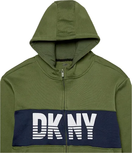 Vista 2 de DKNY Sudadera clásica cómoda para niñas, Verde -Oliva