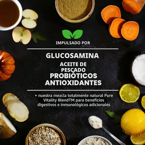 Vista 3 de Multivitaminas para perros mayores - Vitaminas y suplementos esenciales para perros - Glucosamina, probióticos, aceite de pescado Omega