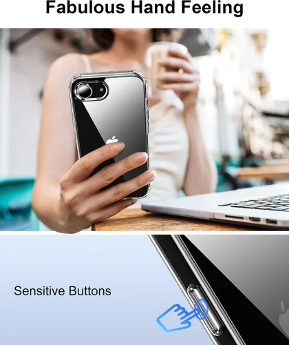 Vista 77 de HOOMIL Funda para iPhone 7 Plus/iPhone 8 Plus de 5.5 Pulgadas, sin amarillamiento, protección contra caídas, cubierta trasera dura transparente