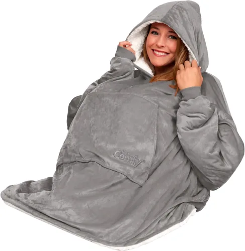 Vista 16 de THE COMFY Original Shark Tank Patented Sherpa Wearable Blanket Hoodie Flor a cuadros Original
