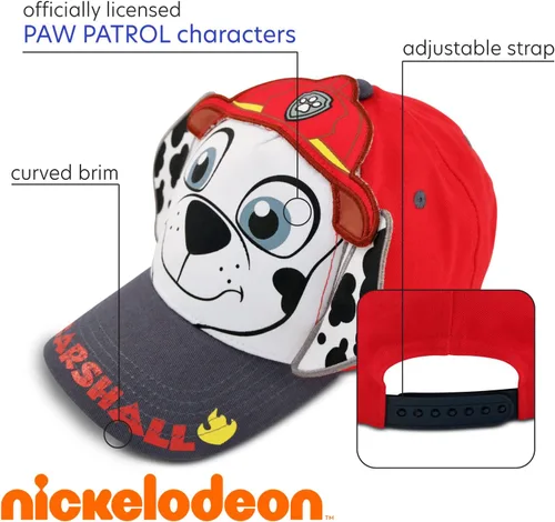 Vista 2 de Nickelodeon Paw Patrol 3D Ear Gorra de béisbol de algodón para niños Chase & Marshall (niño)