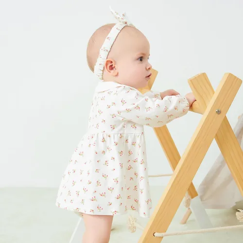 Vista 105 de pureborn Vestido de bebé niña 0-24 meses