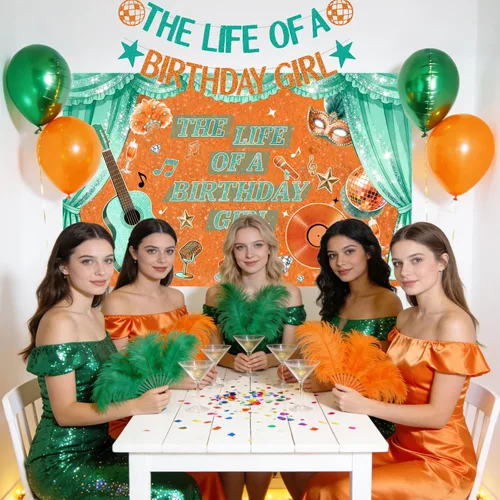 Vista 3 de Decoraciones para fiesta de cumpleaños de niña en My Showgirl Era, telón de fondo para fiesta de cumpleaños de Showgirl, decoración de fiesta