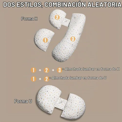 Vista 2 de Almohada de embarazo para dormir, almohada de maternidad con soporte para caderas, espaldas, piernas, almohada de maternidad con funda desmontable
