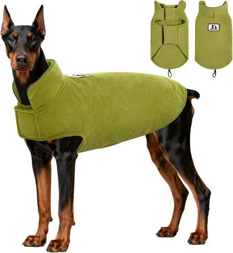 Vista 17 de DENTRUN - Abrigo de forro polar para perros en invierno resistente al viento chaqueta reflectante para mascota chaleco para perro para razas