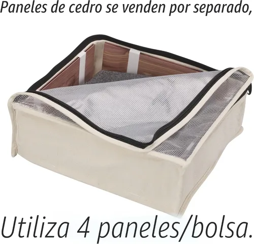 Vista 4 de Household Essentials 3321-1 Cedarline - Bolsa para suéter con cremallera de lona de algodón natural Bolsa de almacenamiento para armarios y debajo