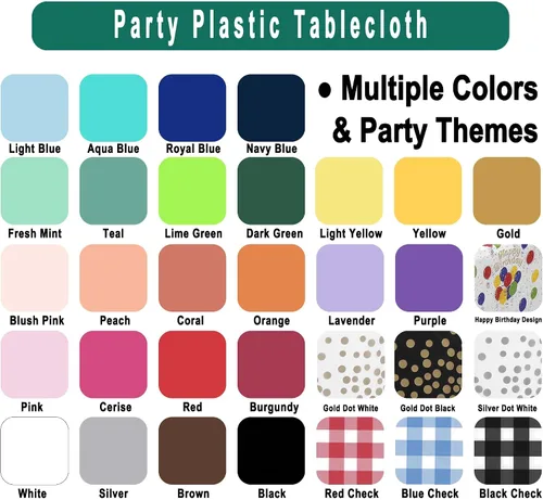 Vista 7 de Manteles de Plástico Azul Claro Paquete de 2 Cubiertas de Mesa Desechables 54 x 108 Pulgadas Manteles para Baby Shower Fiesta PEVA Manteles Azul