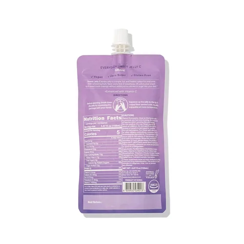 Vista 8 de EVERYDAZE Gelatina Dulce Jelly C Konjac Vegana, Sin Gluten, Sin Azúcar, Baja en Calorías Saludable Bebida Frutal Paquete de 10 Bolsas