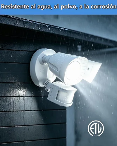 Vista 7 de UFOND Luces LED de seguridad para exteriores, luz con sensor de movimiento, 2400 lúmenes, reflectores de aluminio, impermeable, ángulo ajustable