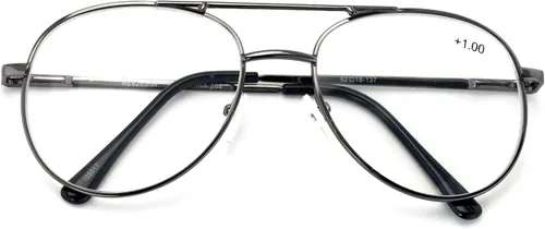 Vista 4 de Gafas de Lectura Clásicas de Metal - Lector de Gota de Lágrima con Bisagra de Resorte