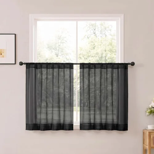 Vista 58 de OWENIE White Sheer Curtains 96 Inches Long 2 Panels for Living Room 52 Wide