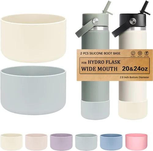 Vista 23 de HEYSKAY Funda Protectora de Silicona para Botellas de Agua Hydro Flask de Boca Ancha de 12oz 16oz 18oz 21oz 24oz Protector de Fondo y Otras Botellas