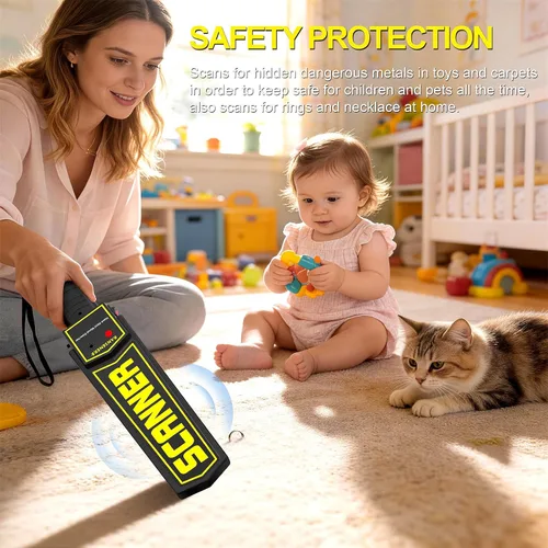 Vista 3 de RANSENERS Varita detector de metales portátil, varita de seguridad, alertas de sonido y vibración ajustables portátiles, detecta todos los productos