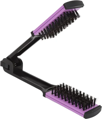 Vista 7 de Dioche Cepillo de pelo con abrazadera de cerdas, peine alisador de pelo, suave de doble cara con mango ergonómico para alisar y alisar el cabello