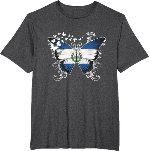 Vista 22 de Camiseta Salvadoreña Bandera El Salvador, Negro