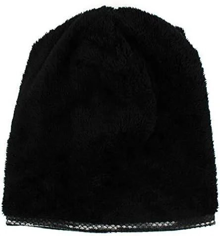Vista 6 de Gorro de punto unisex para hombre y mujer, con forro de felpa