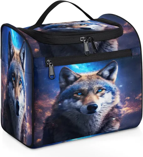 Vista 14 de cfpolar Animal Fox Flores Colgantes Neceser de Viaje Neceser Organizador de Maquillaje Bolsa de Almacenamiento de Cosméticos Baño Bolsa