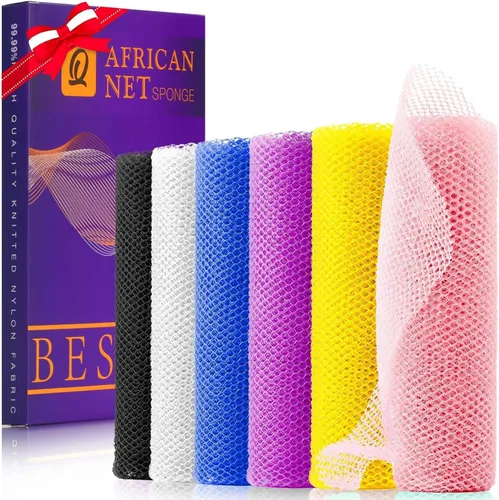 Vista 13 de UJFQBH African Net Sponge Authenti, exfoliante corporal para espalda y zonas de difícil acceso, exfoliante diario suave para limpieza profunda Gris