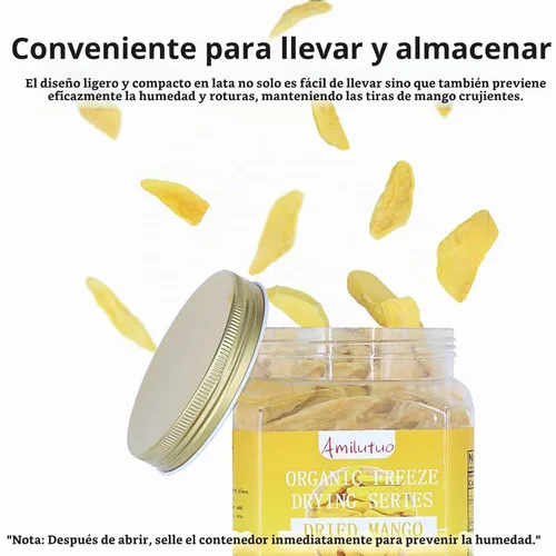 Vista 7 de Mango liofilizado, fruta liofilizada, 120g/4.23OZ de mango natural deshidratado, sin azúcar añadida, nada añadido, snack de superalimento, chips