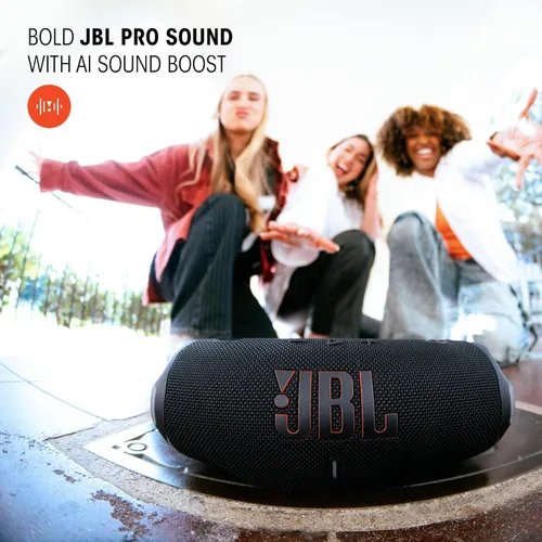 Vista 2 de JBL Charge 6 - Altavoz Bluetooth portátil, impermeable y a prueba de caídas, sonido profesional audaz con refuerzo de sonido AI, 28 horas de tiempo