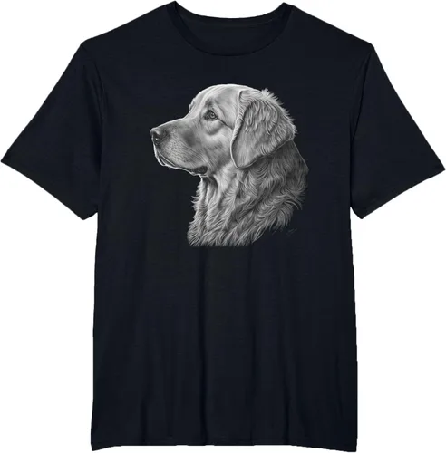 Vista 37 de Camiseta divertida Golden Retriever, Negro
