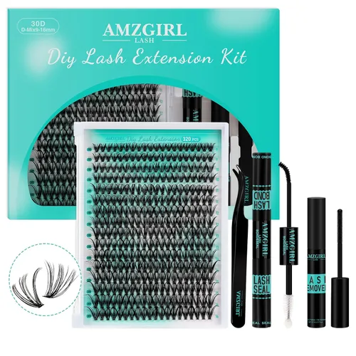 Vista 36 de Kit de Extensión de Pestañas, Kit de Racimos de Pestañas DIY 168Pcs con Pegamento de Unión y Sello Impermeable, Removedor de Pestañas para Kit